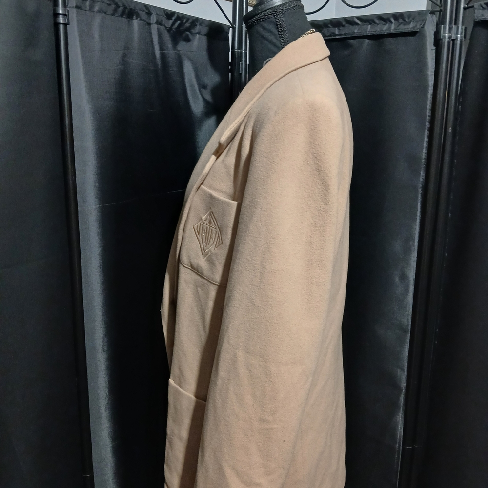 Talbots Wool Cashmere Blend Beige Tan Single-Button Blazer Embroidered Pocket 10 - Picture 4 of 8